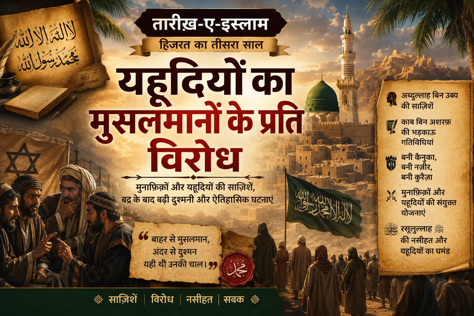 यहूदियों का मुसलमानों के प्रति विरोध | हिजरत का तीसरा साल | तारीख़-ए-इस्लाम
